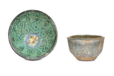 Lot 17 - TWO TURQUOISE-GLAZED POTTERY BOWLS Kashan,...