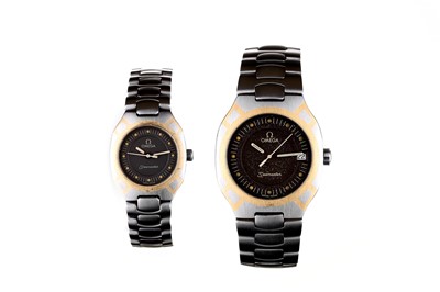 Lot 21 - Omega. His and Hers stainless steel and gold...