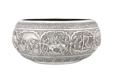 Lot 284 - A 20th century Burmese silver bowl, probably...