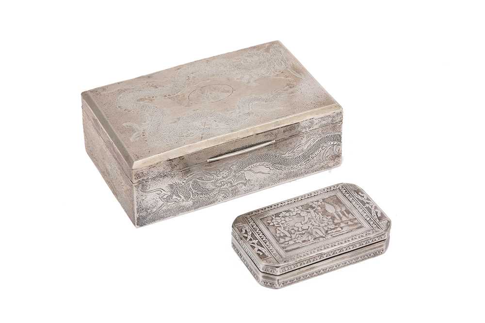 Lot 283 - An early 20th century Chinese silver cigarette...