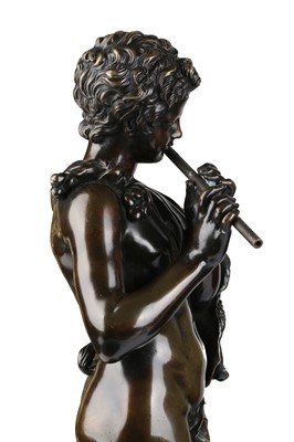 Lot 24 - A LATE 19TH CENTURY FRENCH PATINATED BRONZE FIGURAL CLOCK DEPICTING A SATYR
