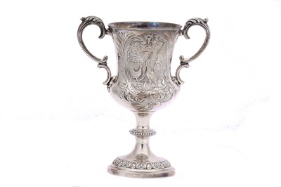 Lot 246 - A mid-Victorian antique sterling silver twin...