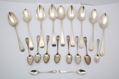 Lot 98 - A mixed group of George III antique sterling...