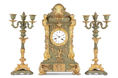 Lot 196 - A LATE 19TH CENTURY PAINTED AND GILT METAL...