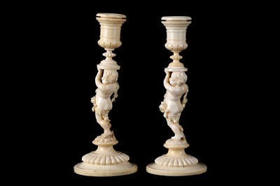 Lot 126 - A FINE PAIR OF 19TH CENTURY FRENCH (DIEPPE)...