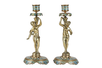 Lot 122 - A PAIR OF LATE 19TH CENTURY FRENCH BRONZE AND...