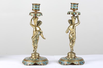 Lot 122 - A PAIR OF LATE 19TH CENTURY FRENCH BRONZE AND...