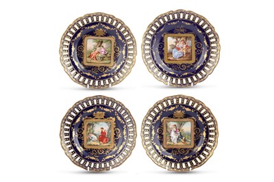 Lot 111 - A SET OF FOUR LATE 19TH CENTURY VIENNA STYLE...