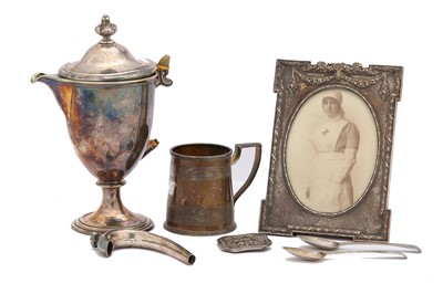 Lot 147 - A mixed group of antique silver items,...