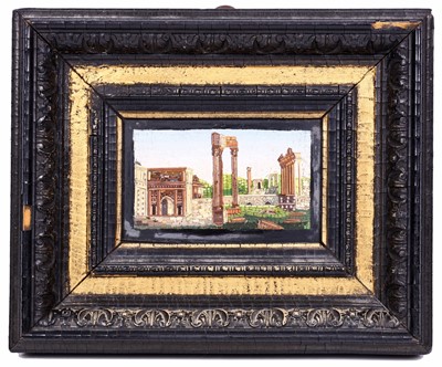 Lot 90 - A 19TH CENTURY ROMAN MICROMOSAIC OF THE FORUM...