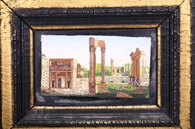 Lot 90 - A 19TH CENTURY ROMAN MICROMOSAIC OF THE FORUM...