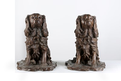 Lot 70 - A PAIR OF 20TH CENTURY BRONZE MODELS OF...