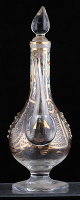 Lot 99 - A GILT CLEAR GLASS EWER, POSSIBLY BEYKOZ ...