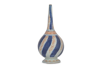 Lot 105 - A BLUE AND WHITE BOTTLE FOR THE OTTOMAN...