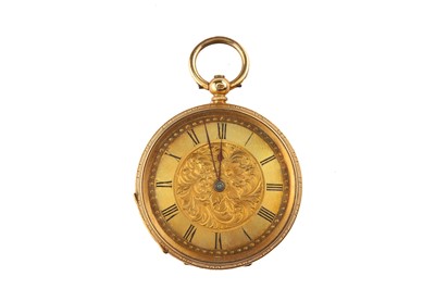 Lot 61 - J.W.Benson. An 18K gold open face fob watch....