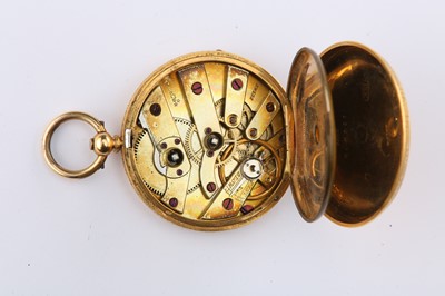 Lot 61 - J.W.Benson. An 18K gold open face fob watch....