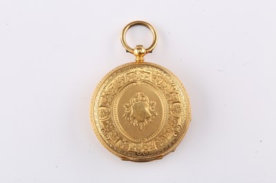 Lot 61 - J.W.Benson. An 18K gold open face fob watch....