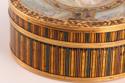 Lot 24 - A Louis XVI gold mounted vernis martin table...
