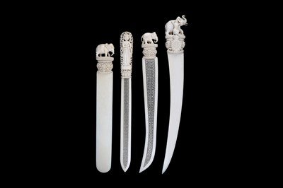 Lot 225 - FOUR IVORY PAPER KNIVES India and Burma, 19th -...