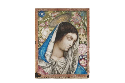 Lot 21 - A PAINTED AND GILT DECORATED VELLUM PANEL...