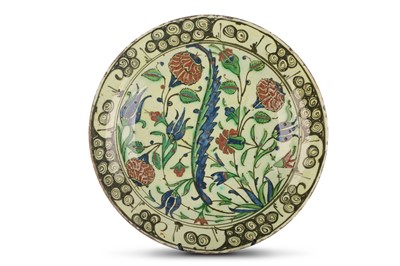 Lot 81 - AN IZNIK POTTERY DISH  Ottoman Turkey, late...