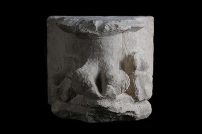 Lot 2 - A LATE GOTHIC FRENCH CARVED LIMESTONE COLUMN...