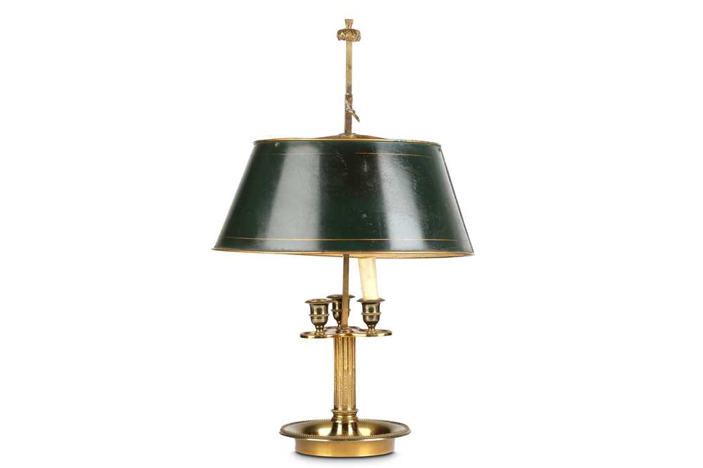 Lot 582 - A French gilt bronze and painted tole...