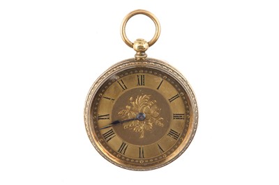 Lot 83 - G.Lewis. An 18K gold open face fob watch. Date:...