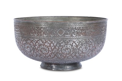 Lot 183 - A LARGE TINNED COPPER BOWL Qajar Iran, 19th...