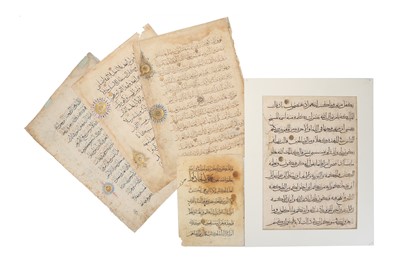 Lot 31 - A SELECTION OF SIX QUR'ANIC LOOSE FOLIOS  Iran...