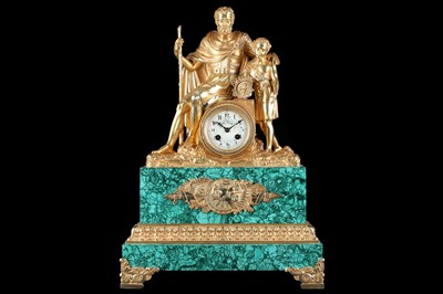 Lot 182 - A 19TH CENTURY FRENCH EMPIRE STYLE GILT BRONZE...