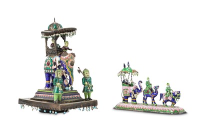 Lot 262 - A SET OF TWO INDIAN ENAMELLED SILVER FIGURINES...