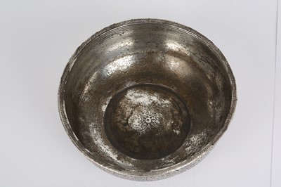 Lot 42 - A SILVERED COPPER BOWL  Possibly Mamluk Syria...