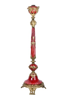 Lot 102 - A LATE 19TH CENTURY COLOURED GLASS AND GILT...