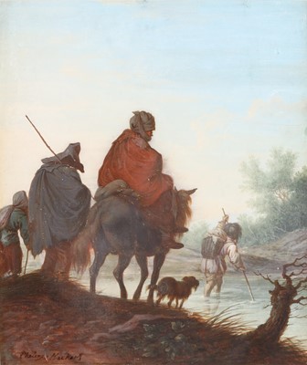 Lot 128 - DUTCH SCHOOL (18TH/19TH CENTURY) Travellers by...