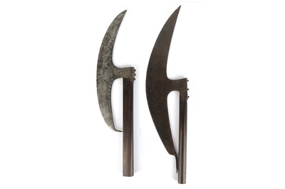 Lot 71 - TWO OTTOMAN STEEL POLE AXES (BARDICHE) Ottoman...