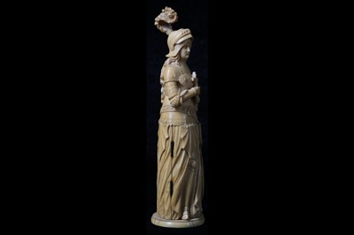 Lot 22 - A 19TH CENTURY DIEPPE IVORY TRIPTYCH FIGURE OF...