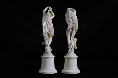 Lot 27 - A PAIR OF 19TH CENTURY FRENCH DIEPPE IVORY...