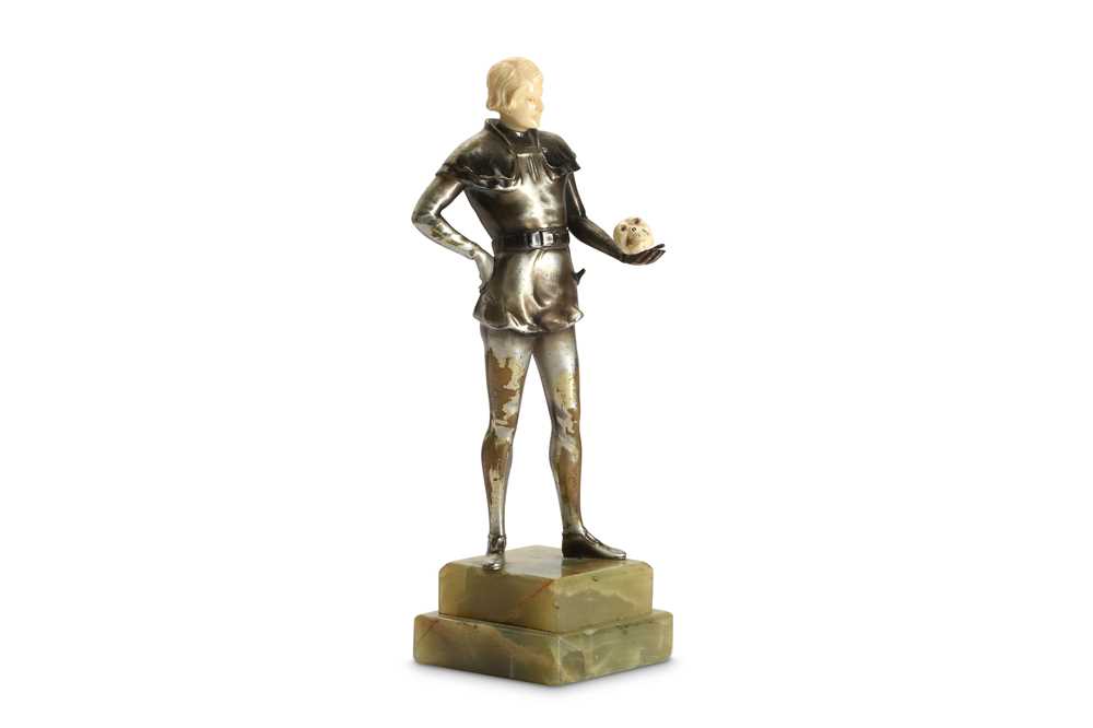 Lot 46 - AN EARLY 20TH CENTURY SILVERED BRONZE AND...