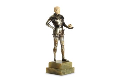 Lot 46 - AN EARLY 20TH CENTURY SILVERED BRONZE AND...