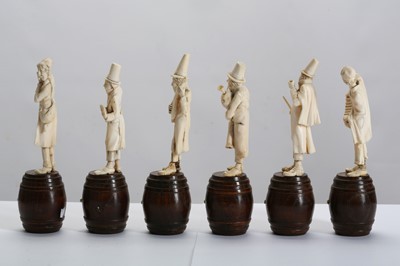 Lot 41 - A SET OF SIX LATE 19TH CENTURY GERMAN CARVED...