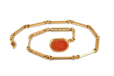 Lot 193 - A QAJAR CARNELIAN SEAL Iran, 19th century The...