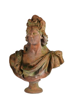 Lot 73 - AN 18TH CENTURY STYLE LIFE-SIZE TERRACOTTA...