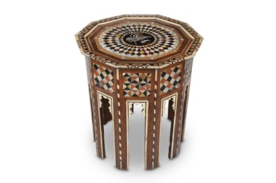 Lot 87 - AN OTTOMAN HARDWOOD AND MOTHER-OF-PEARL-INLAID...