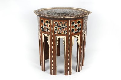 Lot 87 - AN OTTOMAN HARDWOOD AND MOTHER-OF-PEARL-INLAID...