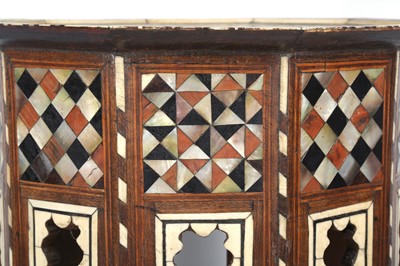 Lot 87 - AN OTTOMAN HARDWOOD AND MOTHER-OF-PEARL-INLAID...