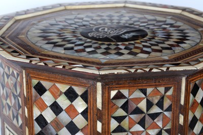 Lot 87 - AN OTTOMAN HARDWOOD AND MOTHER-OF-PEARL-INLAID...