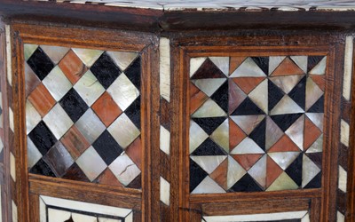 Lot 87 - AN OTTOMAN HARDWOOD AND MOTHER-OF-PEARL-INLAID...