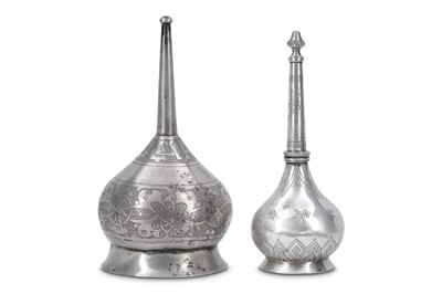 Lot 107 - TWO OTTOMAN SILVER ROSEWATER SPRINKLERS ...