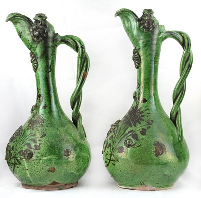 Lot 96 - TWO LIGHT GREEN-GLAZED CANAKKALE POTTERY...